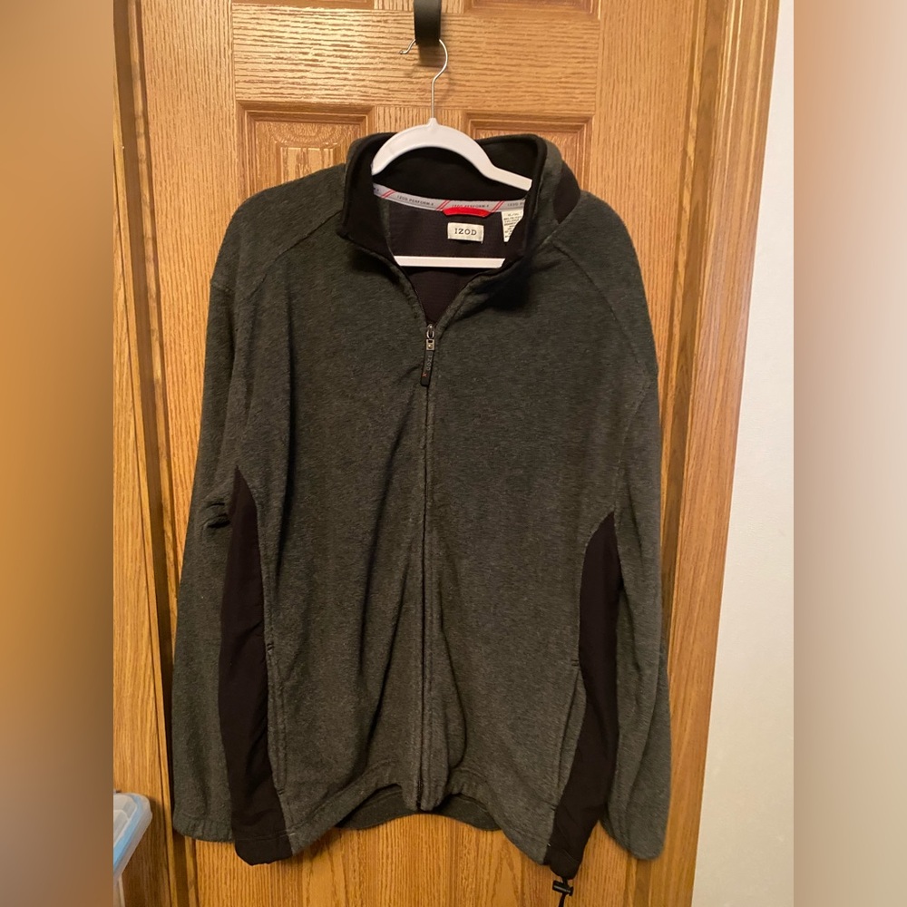 Izod Charcoal and Black Zip-Up Jacket